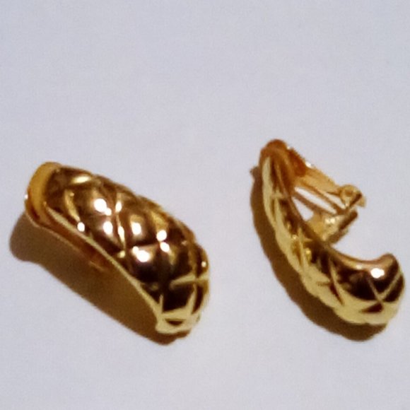 Gold Tone Clip Earrings - Picture 2 of 5